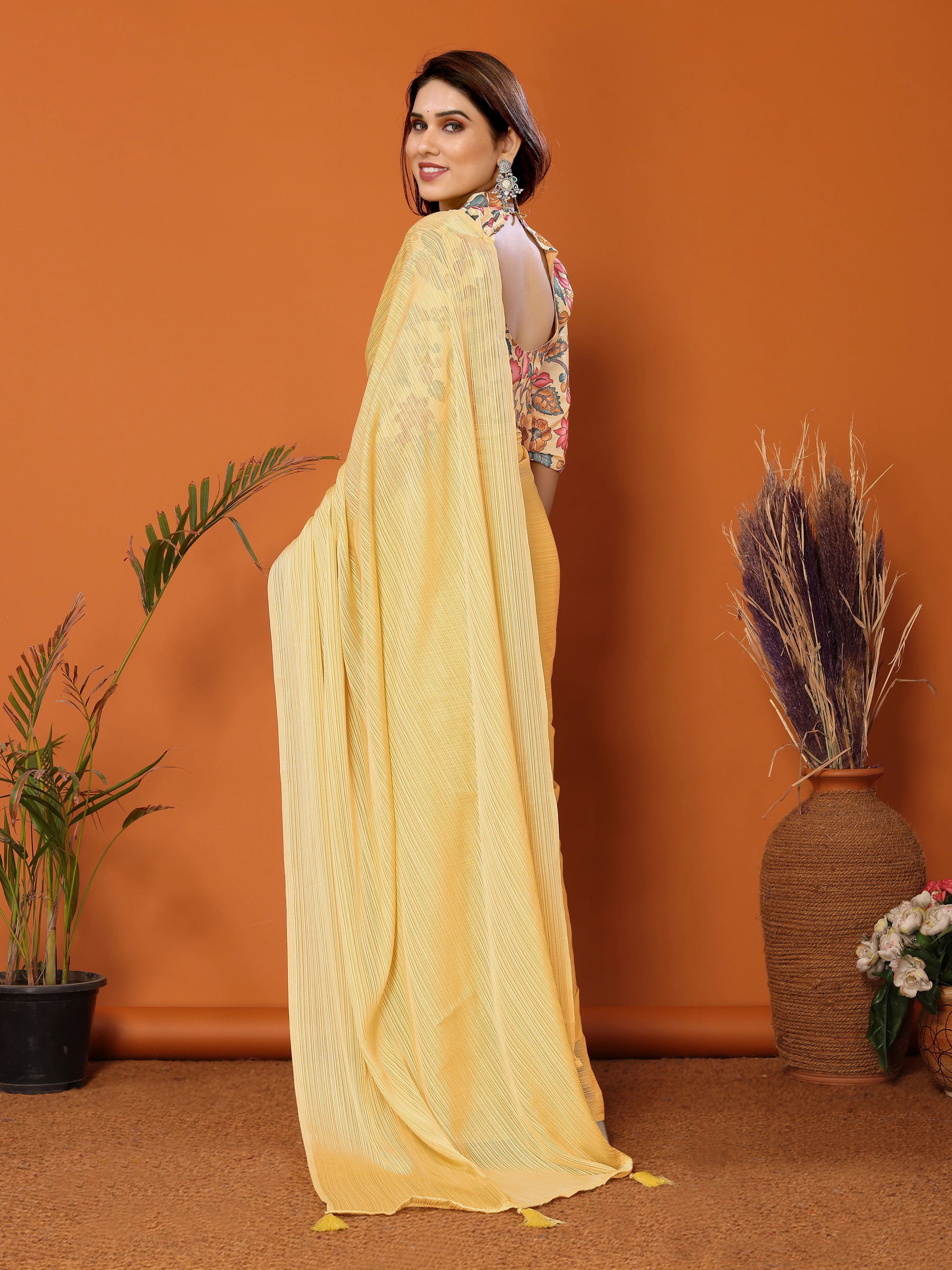 SHYAMIKA Polyester Zari Banglory Digital Print Saree with Blouse