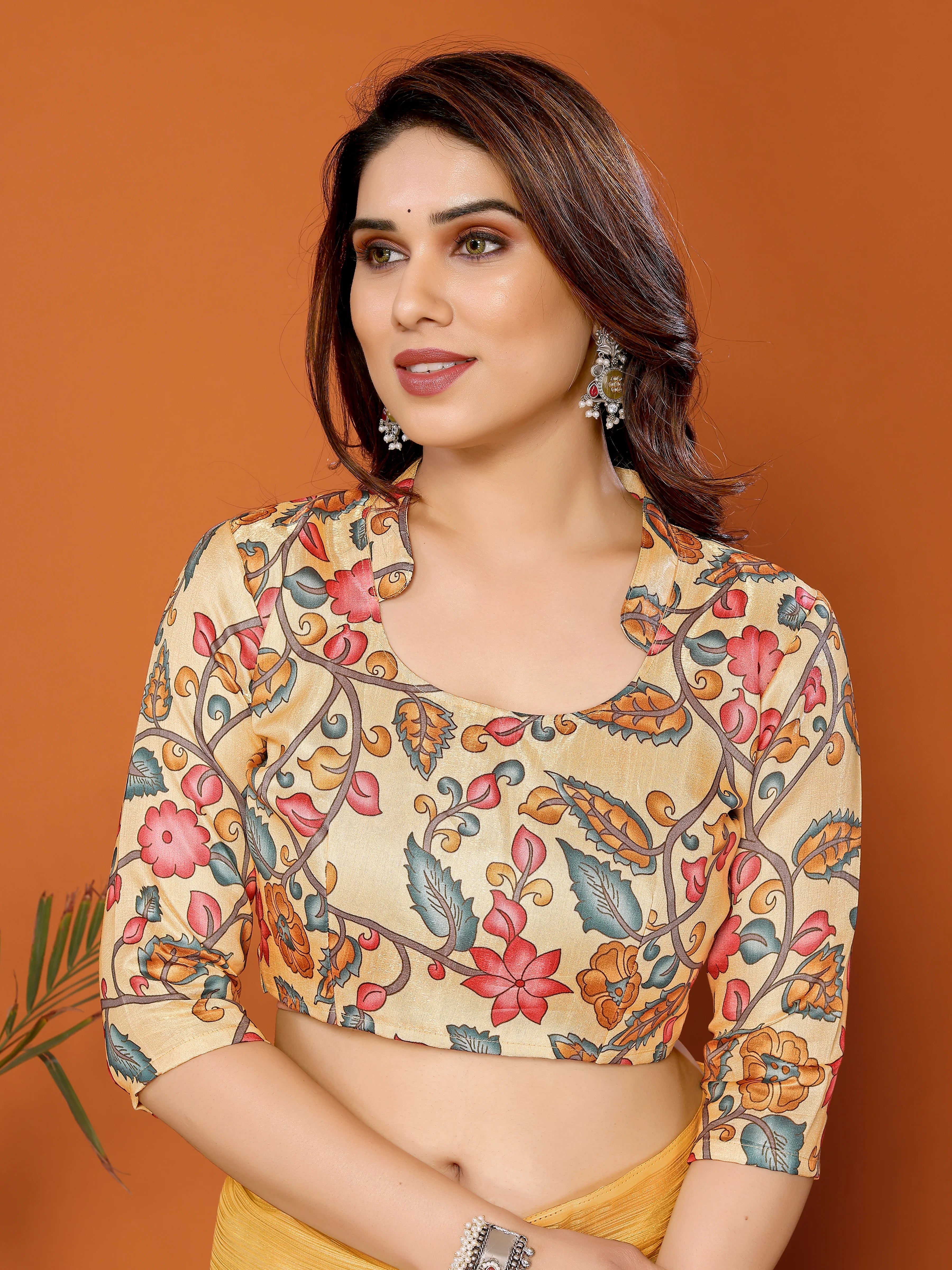 SHYAMIKA Polyester Zari Banglory Digital Print Saree with Blouse