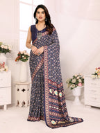SHYAMIKA Silk Crepe Patola Printed Saree with Blouse