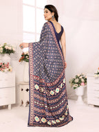 SHYAMIKA Silk Crepe Patola Printed Saree with Blouse