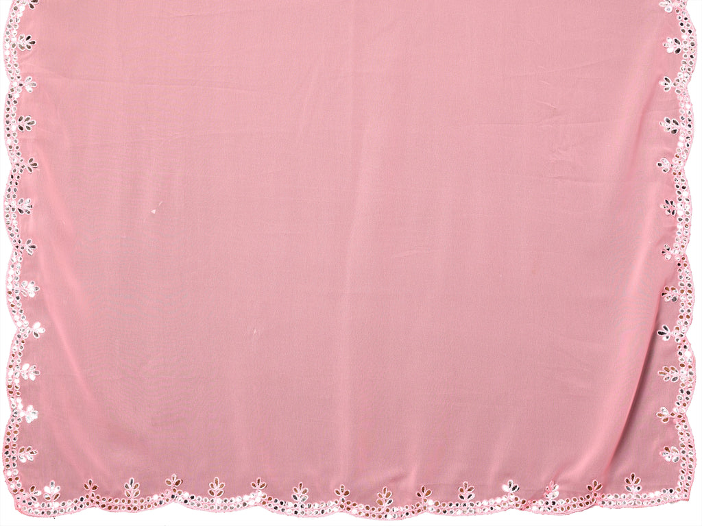 SHYAMIKA Georgette Mirror Work Plain Saree with Blouse