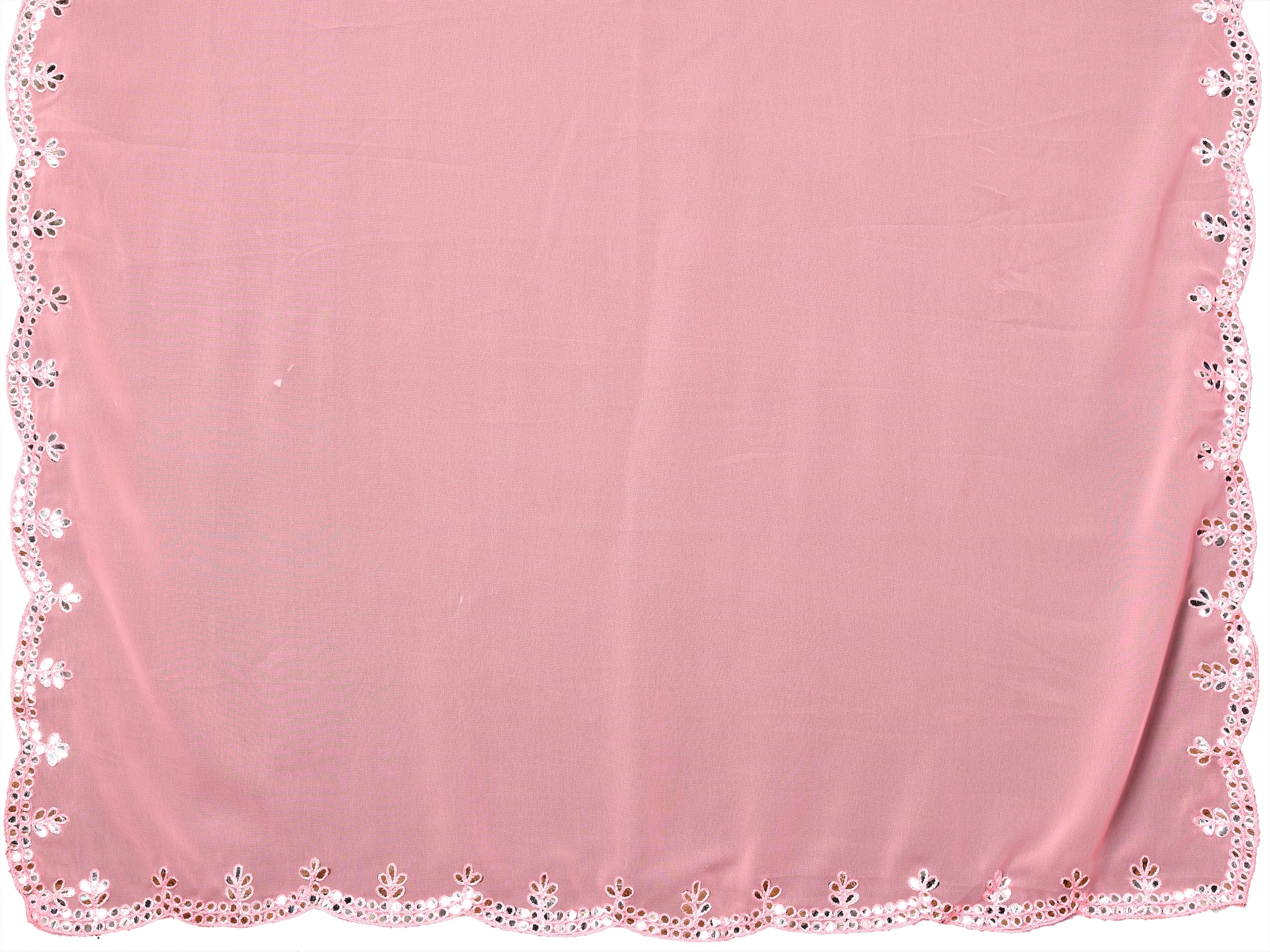 SHYAMIKA Georgette Mirror Work Plain Saree with Blouse
