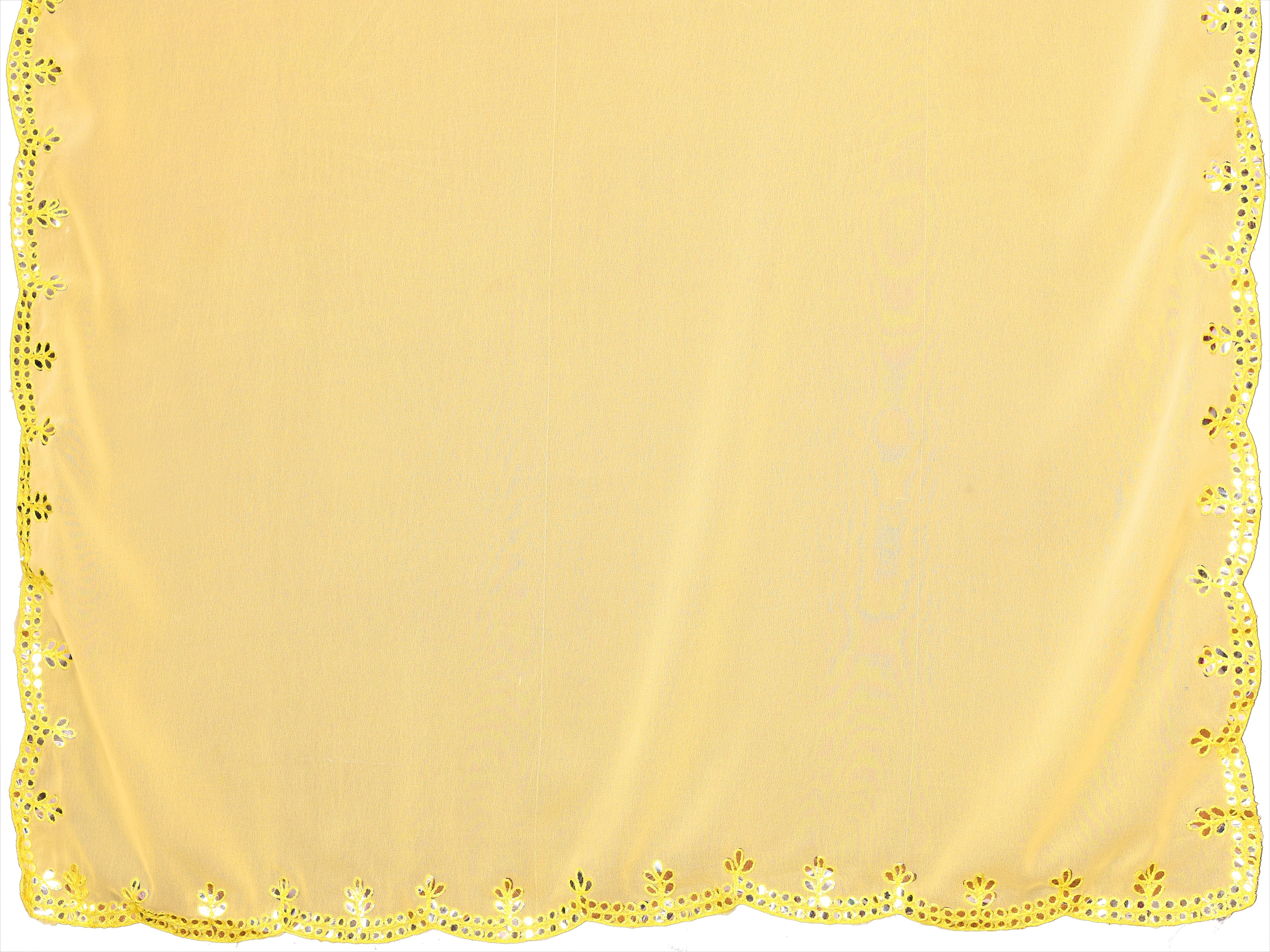 SHYAMIKA Georgette Mirror Work Plain Saree with Blouse