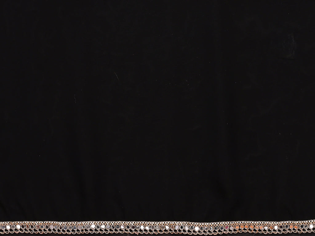 SHYAMIKA Georgette Solid Saree with Mirror Border & Blouse