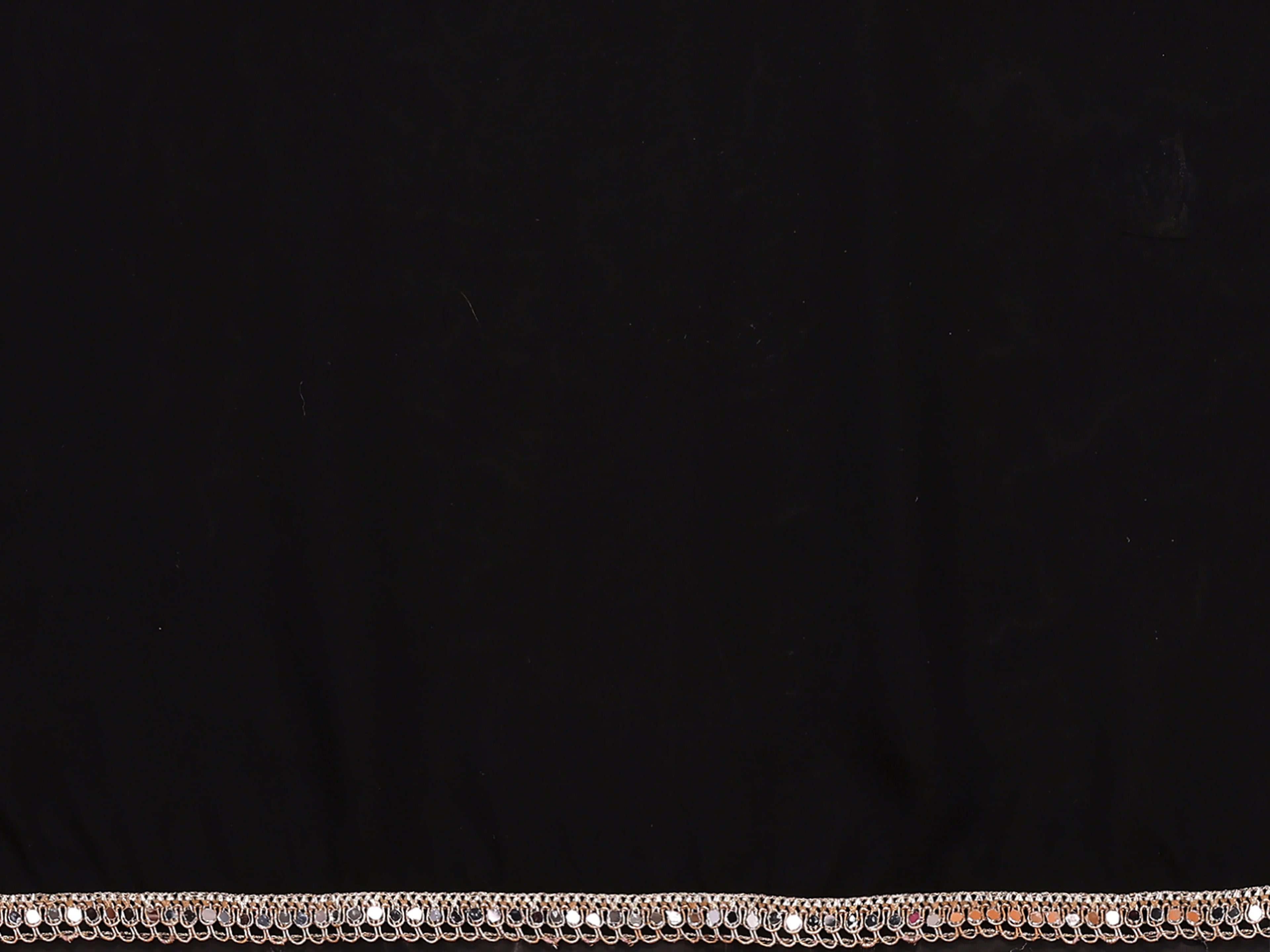 SHYAMIKA Georgette Solid Saree with Mirror Border & Blouse