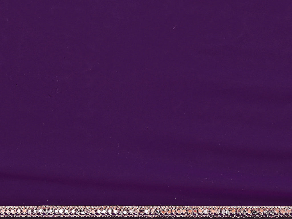 SHYAMIKA Georgette Solid Saree with Mirror Border & Blouse