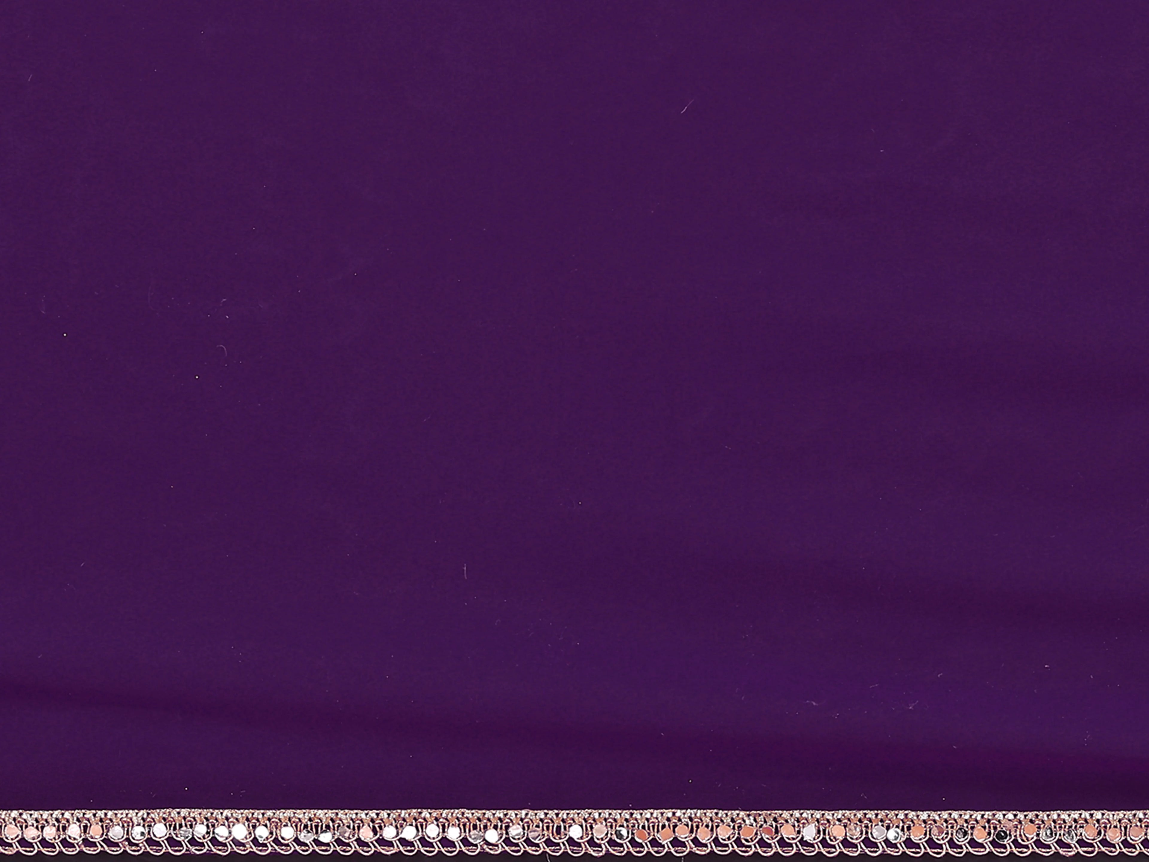 SHYAMIKA Georgette Solid Saree with Mirror Border & Blouse