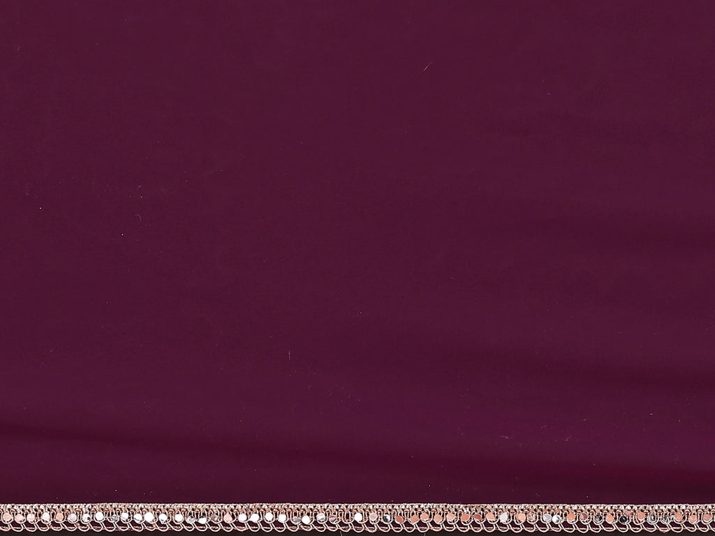 SHYAMIKA Georgette Solid Saree with Mirror Border & Blouse