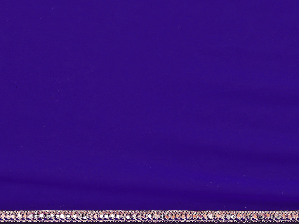 SHYAMIKA Georgette Solid Saree with Mirror Border & Blouse