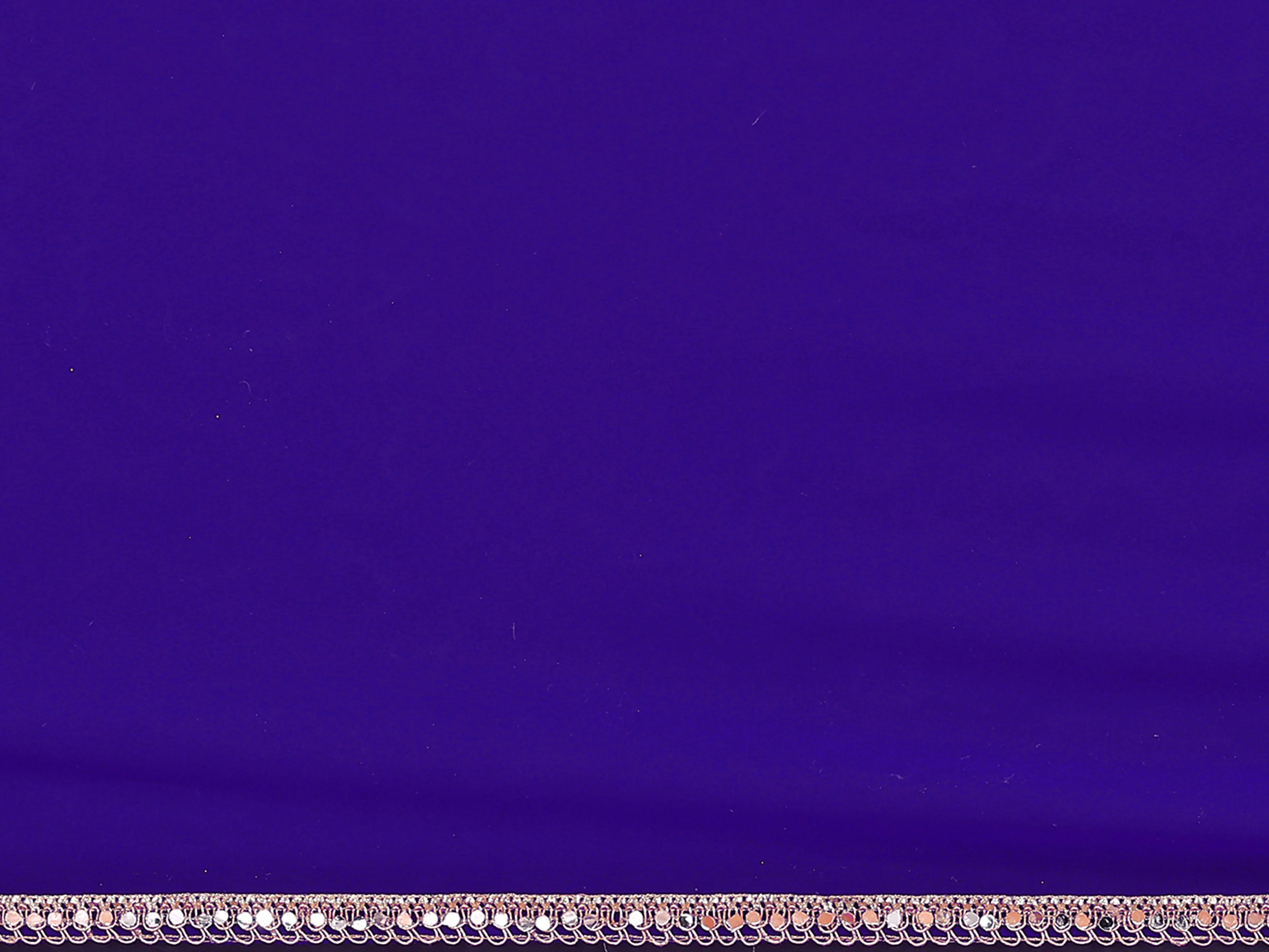 SHYAMIKA Georgette Solid Saree with Mirror Border & Blouse