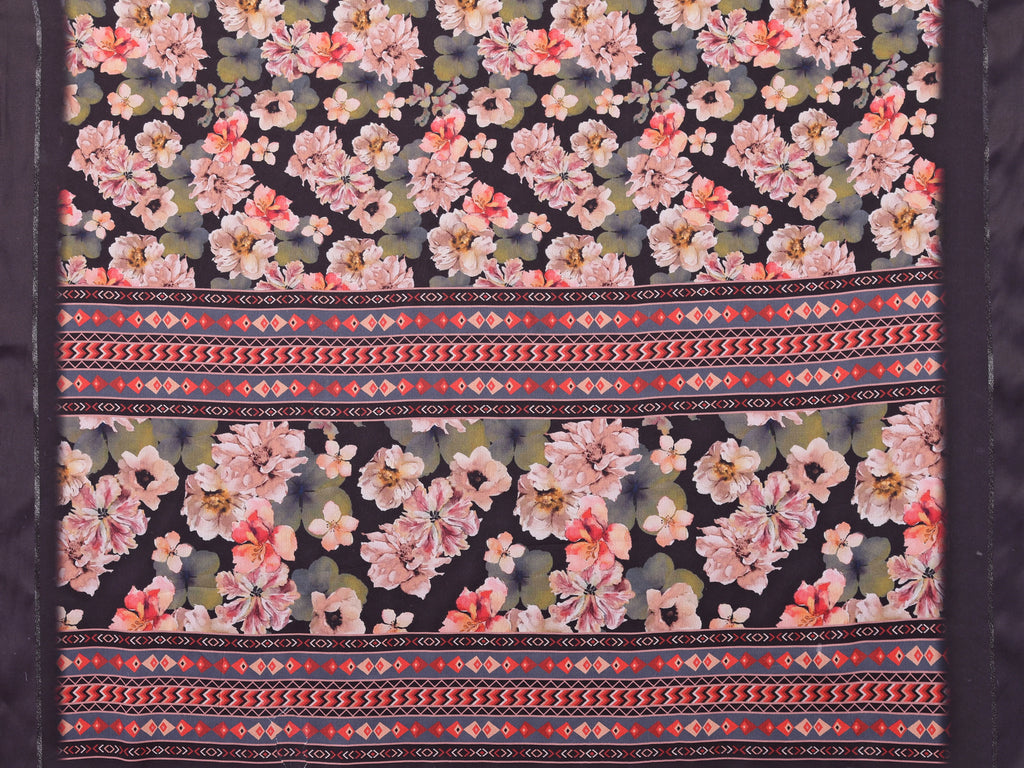 SHYAMIKA Royal Satin Patta Digital Print Saree with Blouse