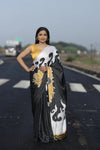 SHYAMIKA Japan Satin Digital Floral Print Saree with Blouse
