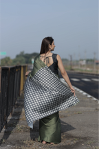 SHYAMIKA Japan Satin Plain Saree with Floral Digital Print Pallu & Blouse