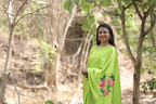 SHYAMIKA Japan Satin Floral Digital Print Saree with Blouse