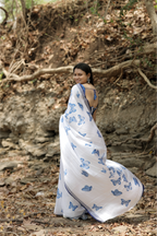 SHYAMIKA Japan Satin Butterfly Digital Print Saree with Blouse