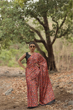 SHYAMIKA Japan Satin All-over Floral Digital Print Saree with Blouse