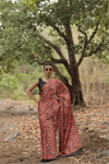 SHYAMIKA Japan Satin All-over Floral Digital Print Saree with Blouse