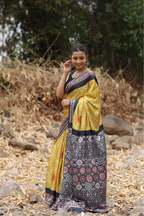 SHYAMIKA Japan Satin Bandhani Digital Print Saree with Blouse
