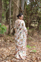 SHYAMIKA Japan Satin Multicolor Floral Digital Print Saree with Blouse