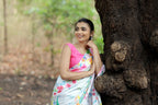 SHYAMIKA Japan Satin Multicolor Floral Print Saree with Blouse