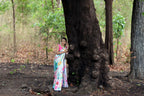 SHYAMIKA Japan Satin Multicolor Floral Print Saree with Blouse