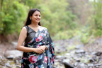 SHYAMIKA Japan Satin Floral Digital Print Black Saree with Blouse
