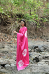 SHYAMIKA Japan Satin Bold Motif Digital Print Saree with Blouse