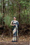 SHYAMIKA Japan Satin Temple Art Digital Print Saree with Blouse