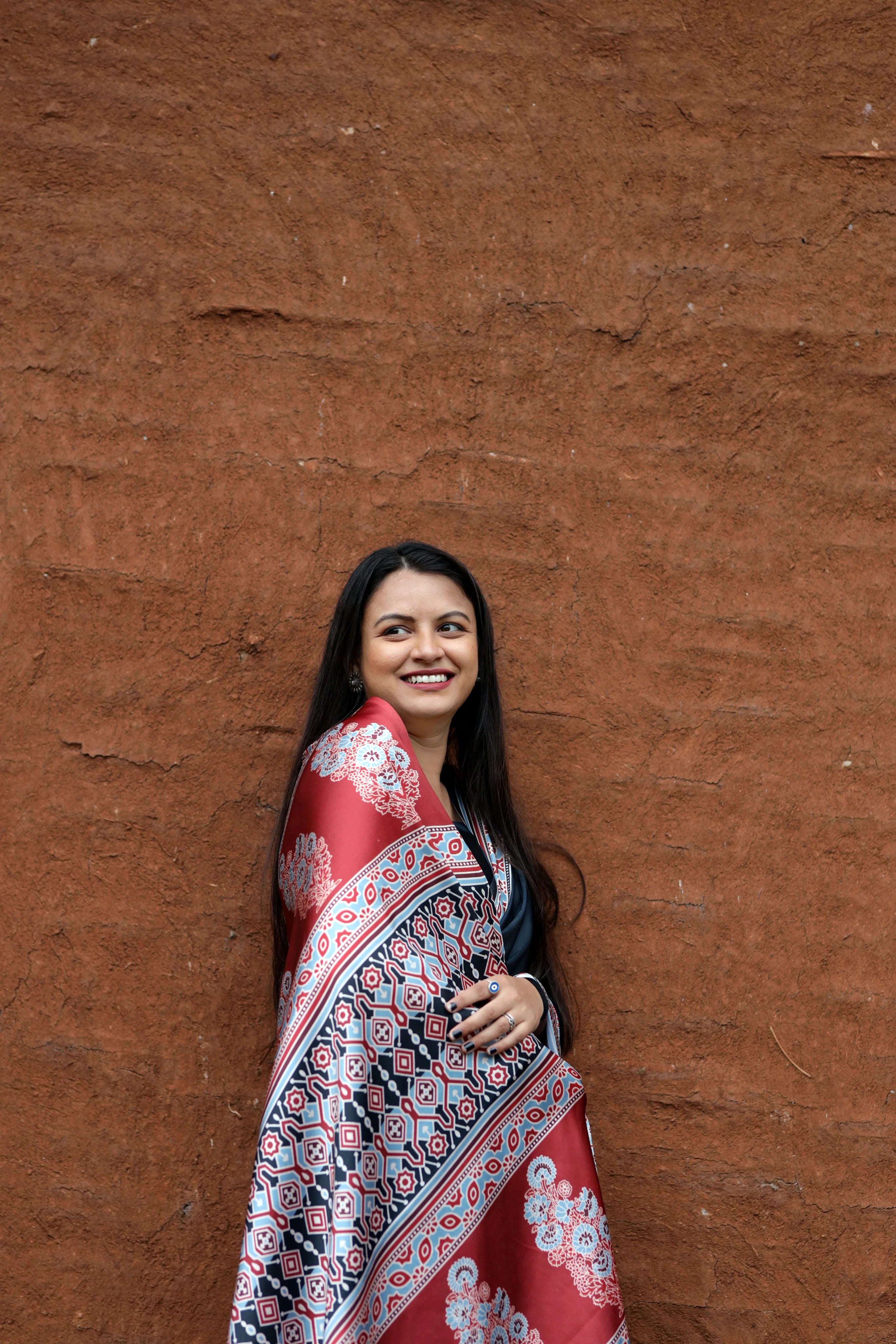 SHYAMIKA Japan Satin Ethnic Digital Print Saree with Blouse