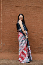 SHYAMIKA Japan Satin Ethnic Digital Print Saree with Blouse
