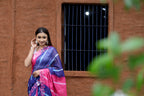 SHYAMIKA Khadi Cotton Digital Print Saree with Blouse