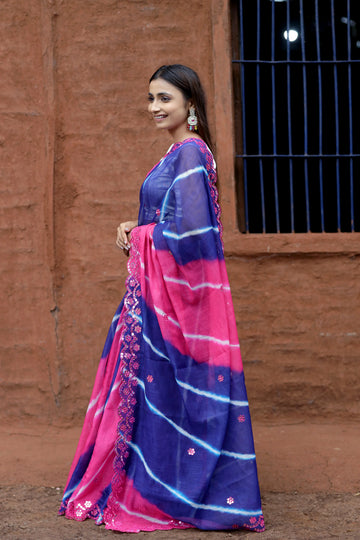 SHYAMIKA Khadi Cotton Digital Print Saree with Blouse