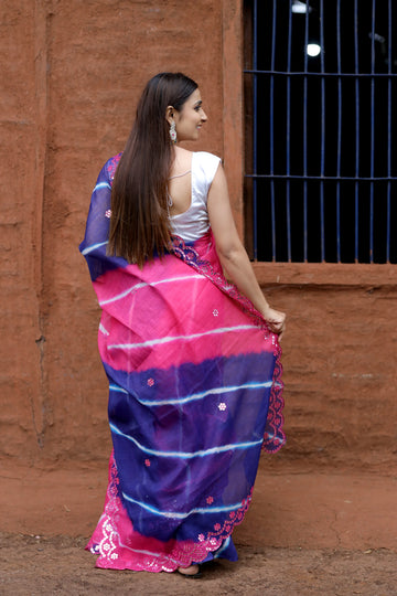 SHYAMIKA Khadi Cotton Digital Print Saree with Blouse