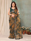 SHYAMIKA Orgenza Printed Saree with Fancy Mirror Lace and Blouse