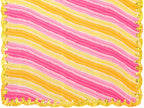 SHYAMIKA Georgette Yellow Pink Printed Saree with Fancy Mirror Lace and Blouse
