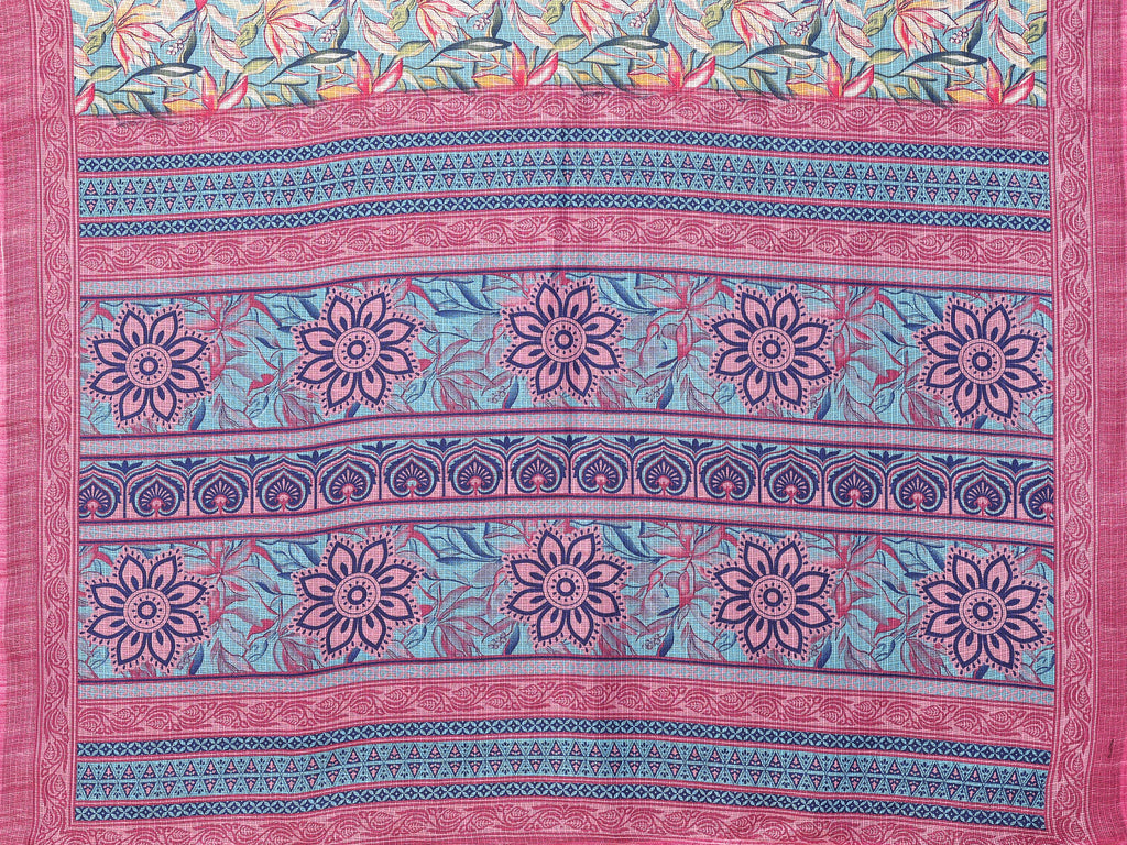 SHYAMIKA Kota Doriya Flower Printed Saree with Blouse
