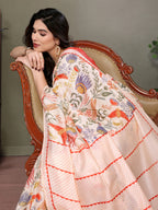SHYAMIKA Khadi Mix Flower Printed Saree with Blouse